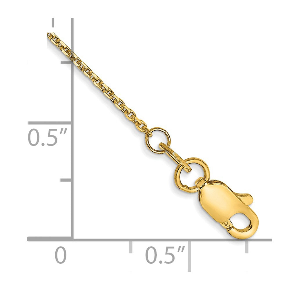 14K 9 inch .95mm Diamond-cut Cable with Lobster Clasp Anklet