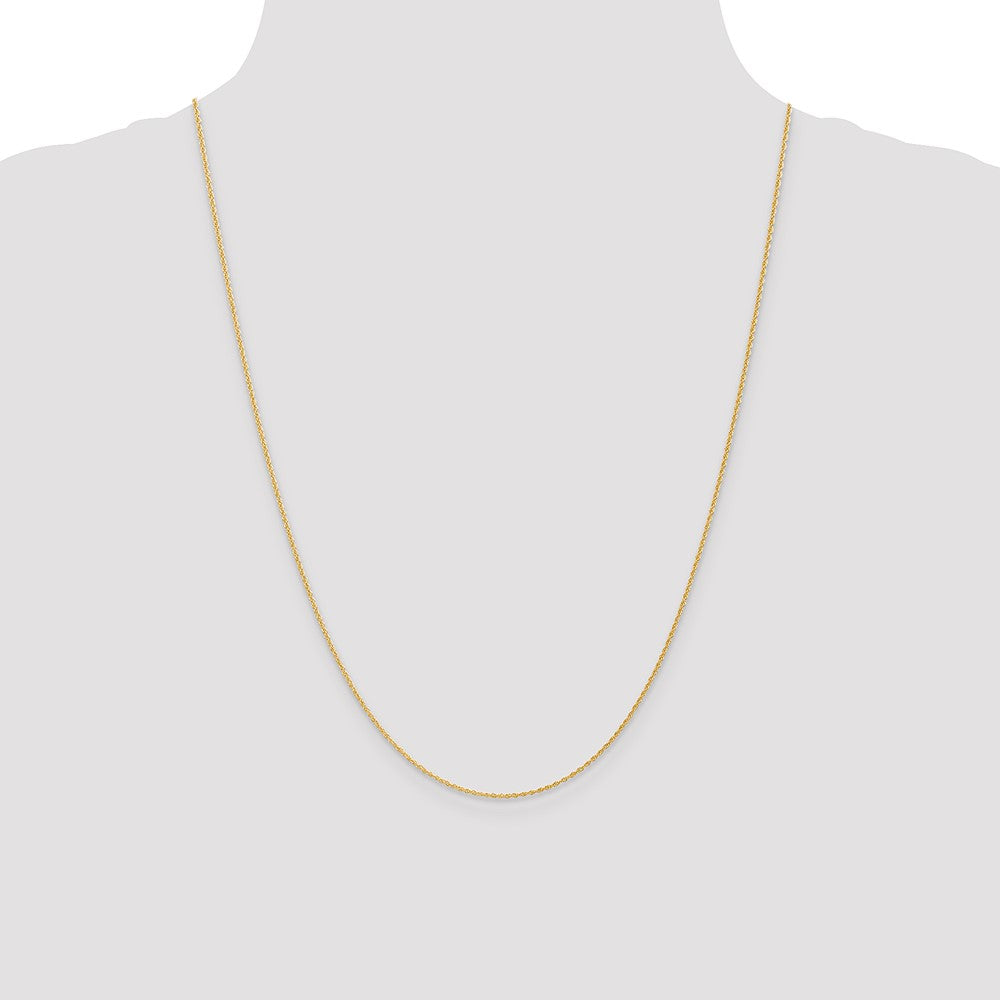 14K 24 inch 1.1mm Rope with Spring Ring Clasp Chain