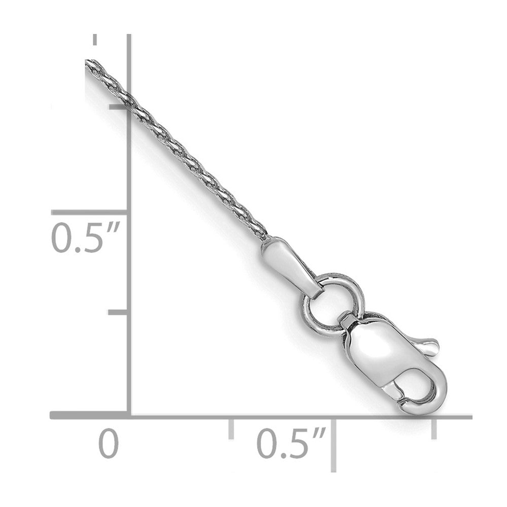 14K White Gold 9 inch .8mm Diamond-cut Parisian Wheat with Lobster Clasp Anklet