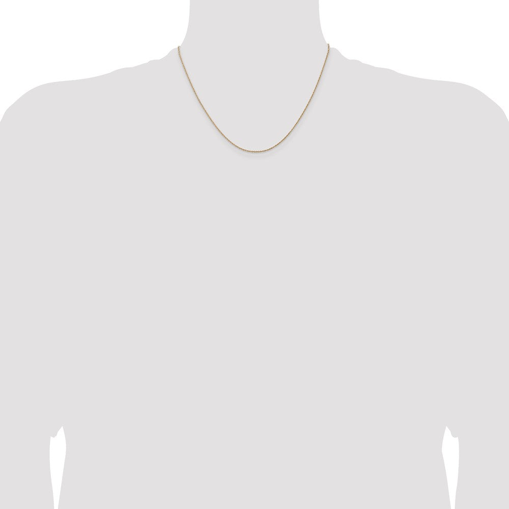 14K 18 inch .8mm Light Rope with Spring Ring Clasp Chain