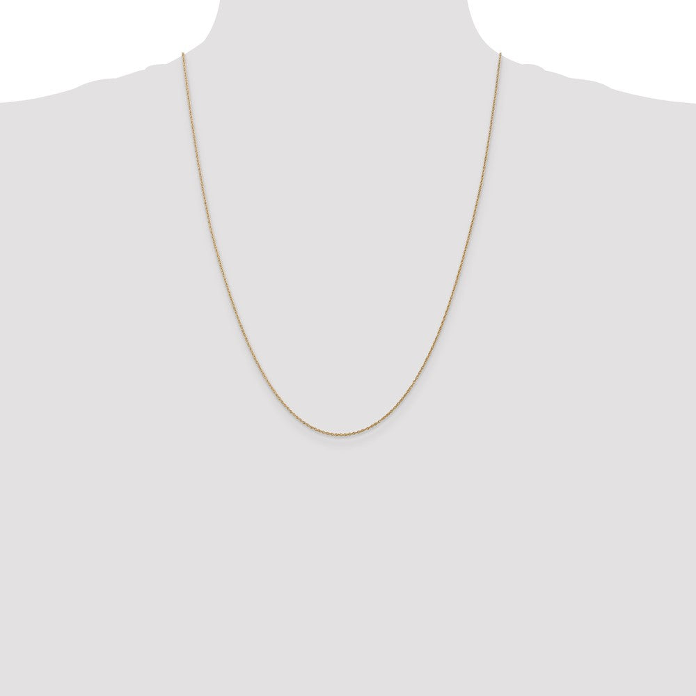 14K 24 inch .8mm Light Rope with Spring Ring Clasp Chain