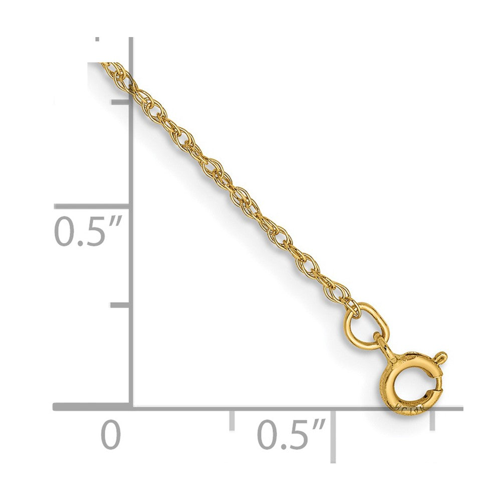 14K 5.5 inch .8mm Light Rope with Spring Ring Clasp Chain