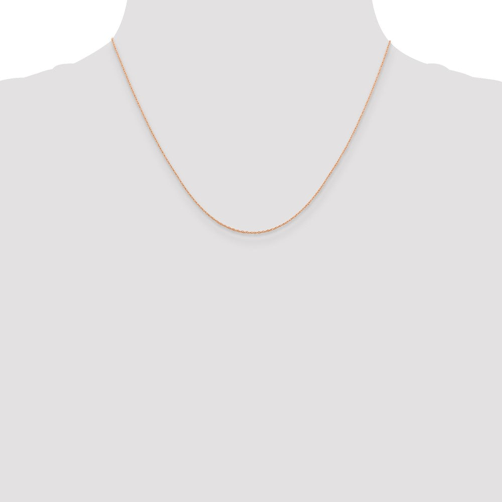 14K Rose Gold 18 inch .5mm Rope with Spring Ring Clasp Chain