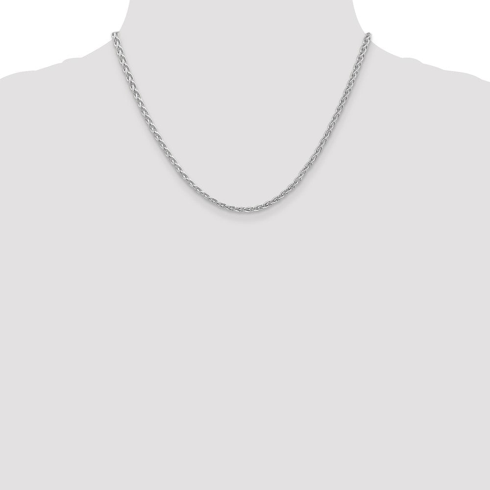 14K White Gold 18 inch 4mm Parisian Wheat with Lobster Clasp Chain