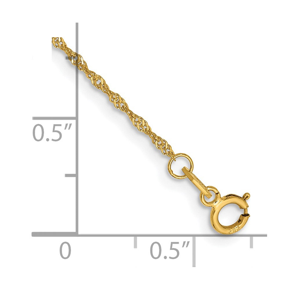 14K 5.5 inch 1.10mm Singapore with Spring Ring Clasp Chain