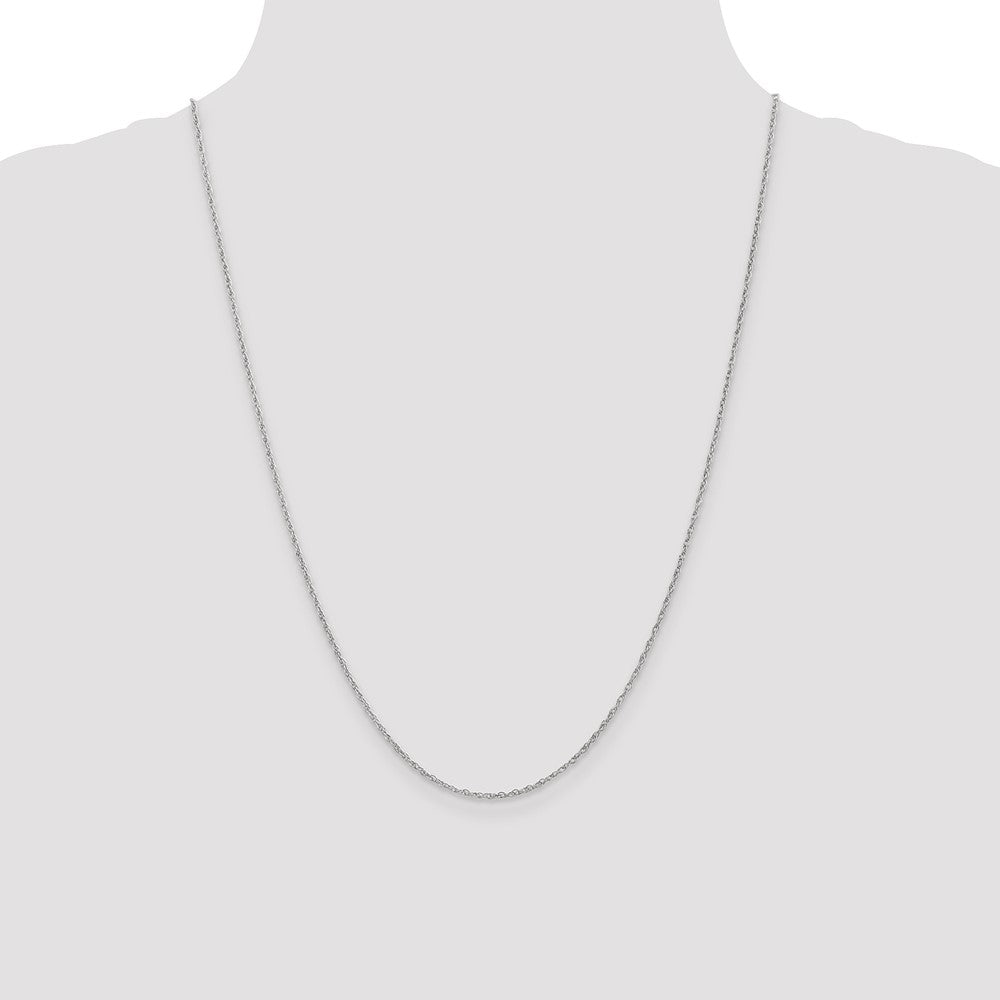 14K White Gold 24 inch 1.3mm Heavy Rope with Lobster Clasp Chain