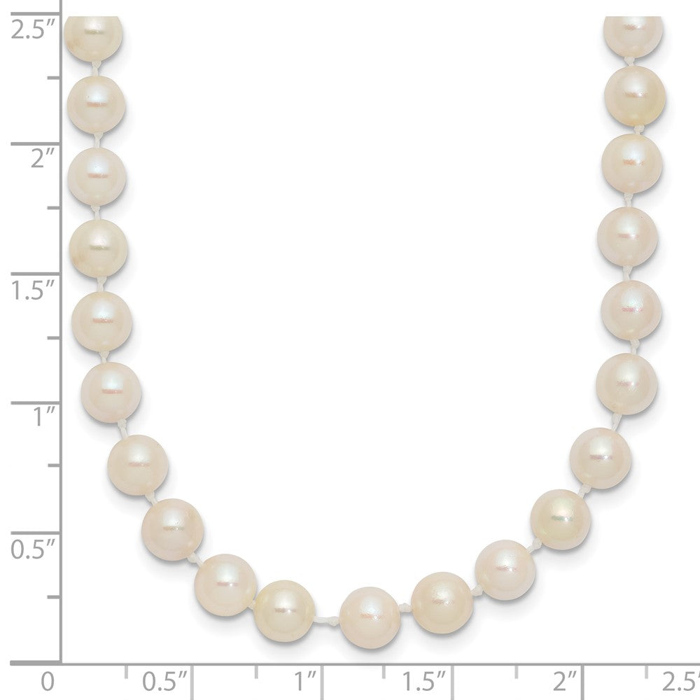 14k 5-6mm White Round Akoya Saltwater Cultured Pearl 24 inch Necklace