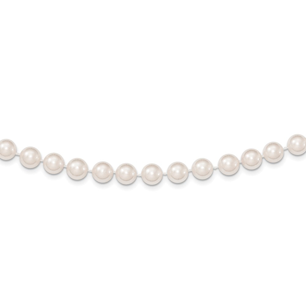 14k 7-8mm White Round Akoya Saltwater Cultured Pearl 20 inch Necklace