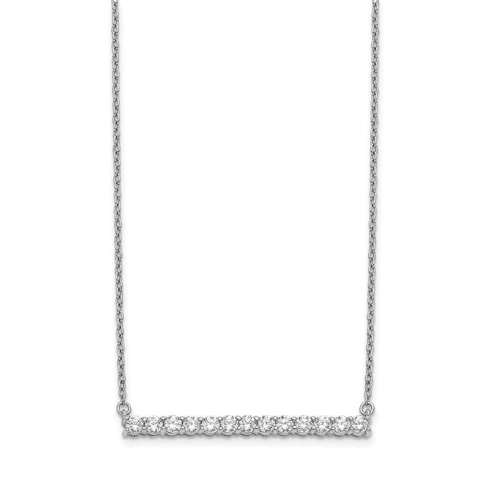 14k White Gold Diamond Bar 18 inch Necklace