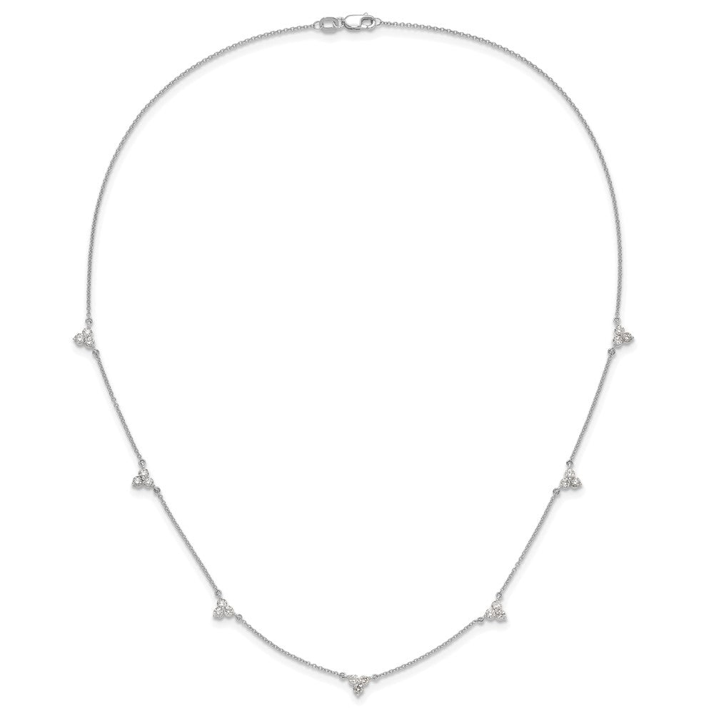14k White Gold Diamond Multi Station 18 inch Necklace
