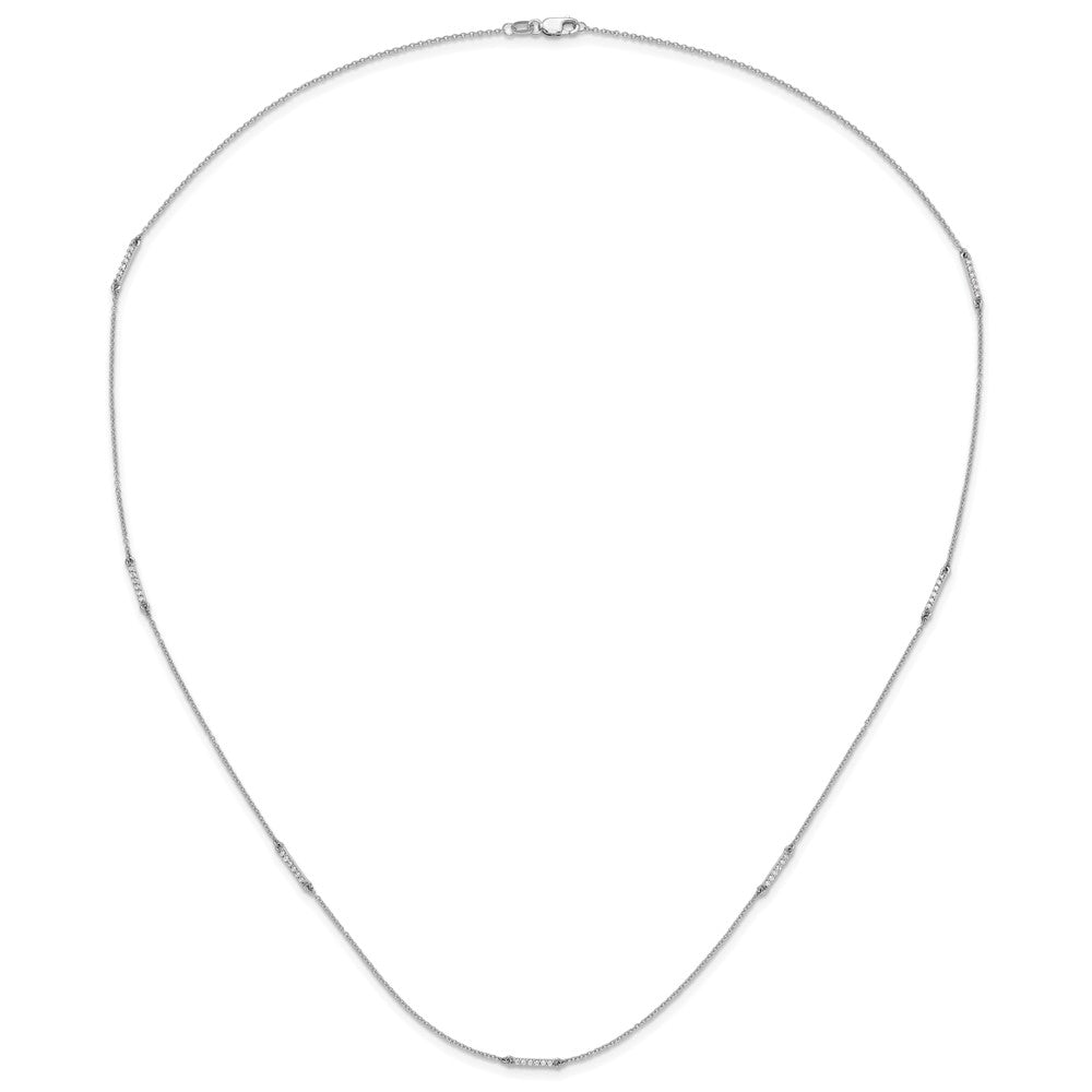 14k White Gold Diamond Multi Station Necklace