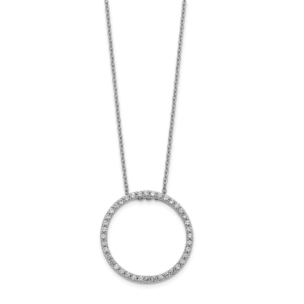 14k White Gold Diamond Circle 18 inch Necklace