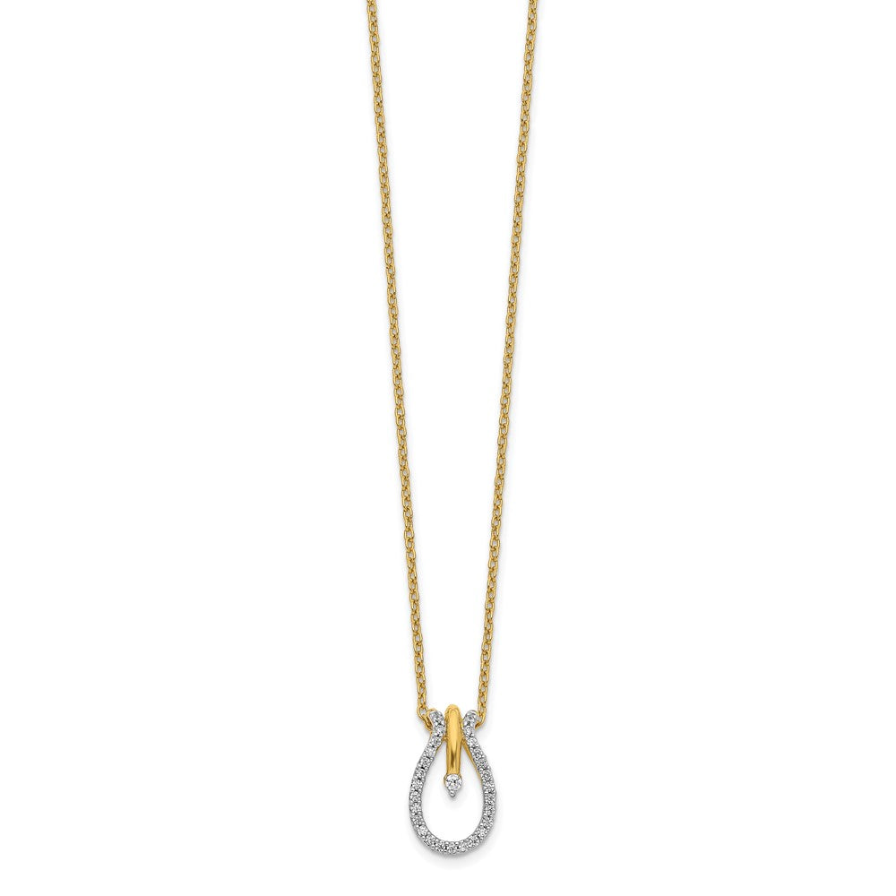 14k Diamond Teardrop 18 inch Necklace