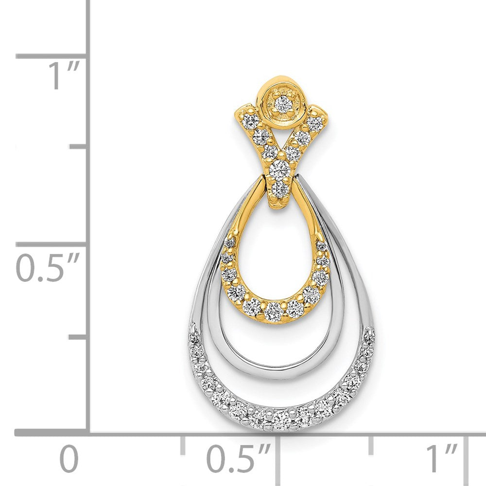 14k Two-tone 1/4ct. Diamond Triple Teardrop Pendant