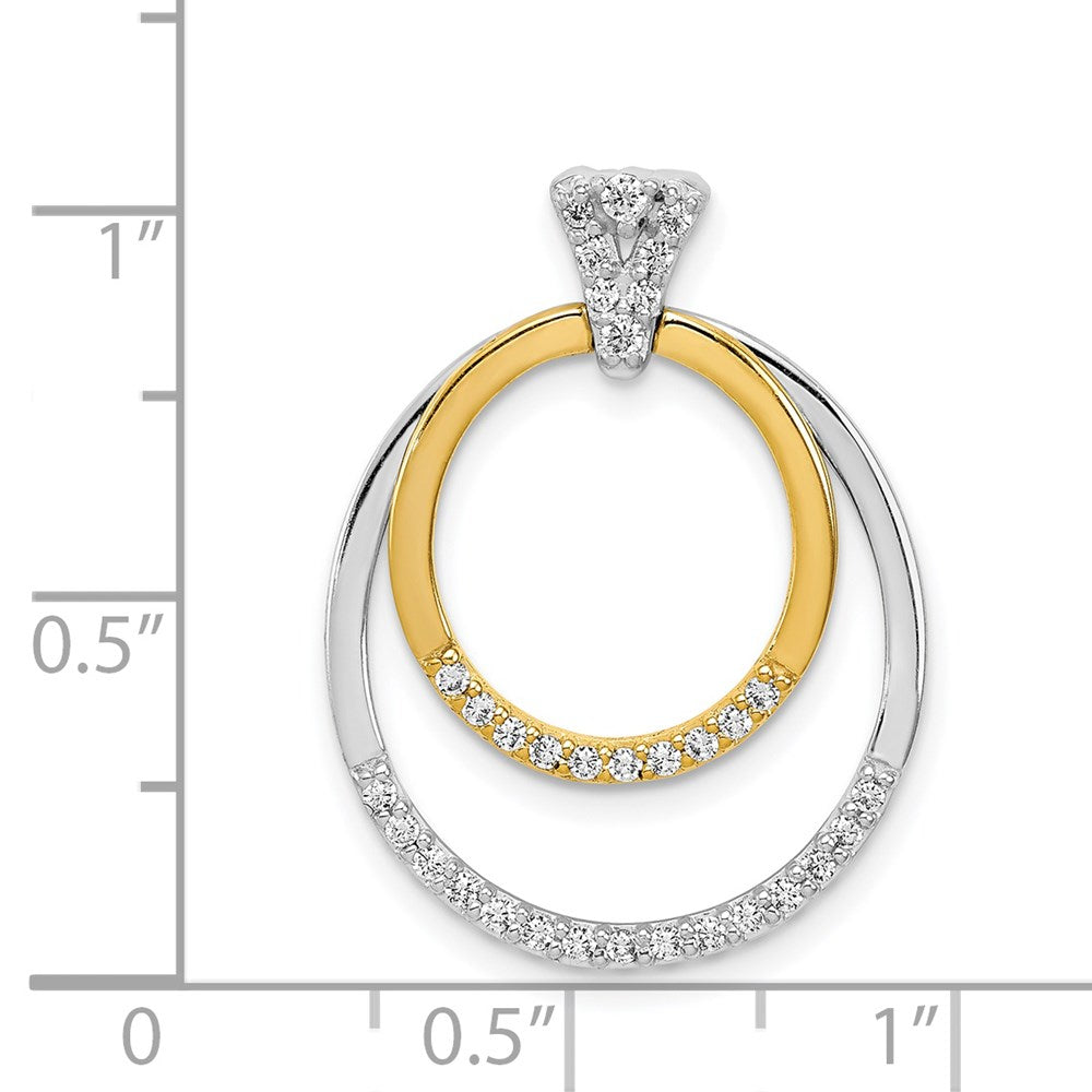 14k Two-tone 1/4ct. Diamond Fancy Double Circle Pendant