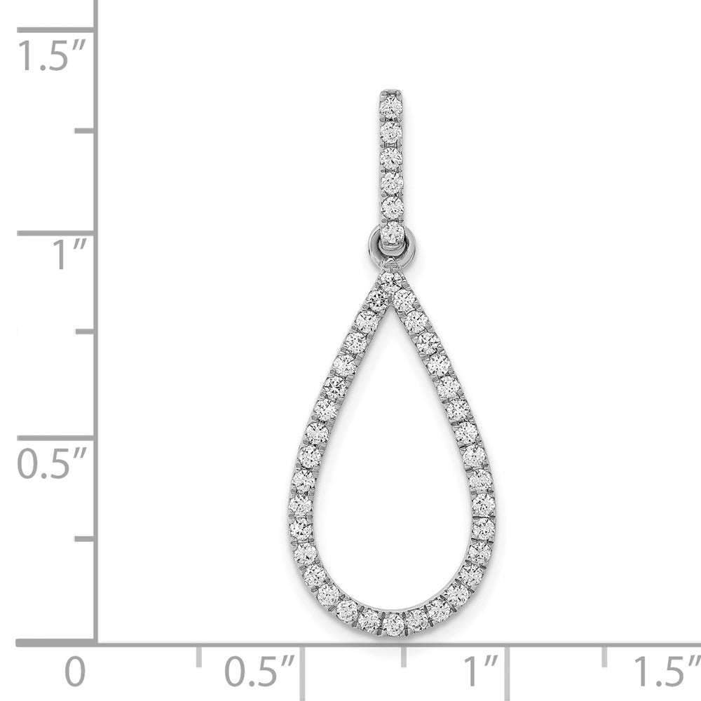 14k White Gold 1/2ct. Diamond Teardrop Pendant