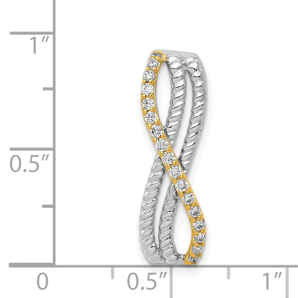 14k Two-tone 1/5ct. Diamond Fancy Twisted and Braided Chain Slide