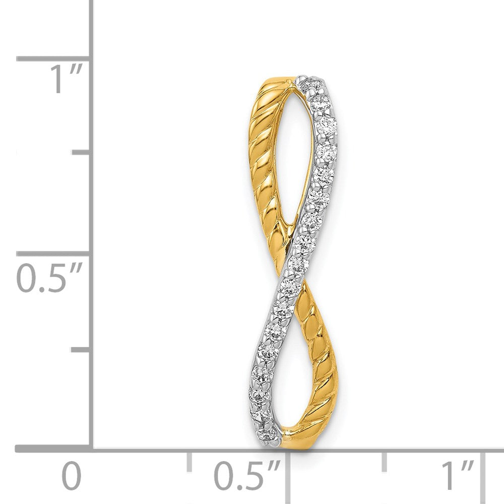 14k Two-tone 1/5ct. Diamond Fancy Braided Infinity Chain Slide