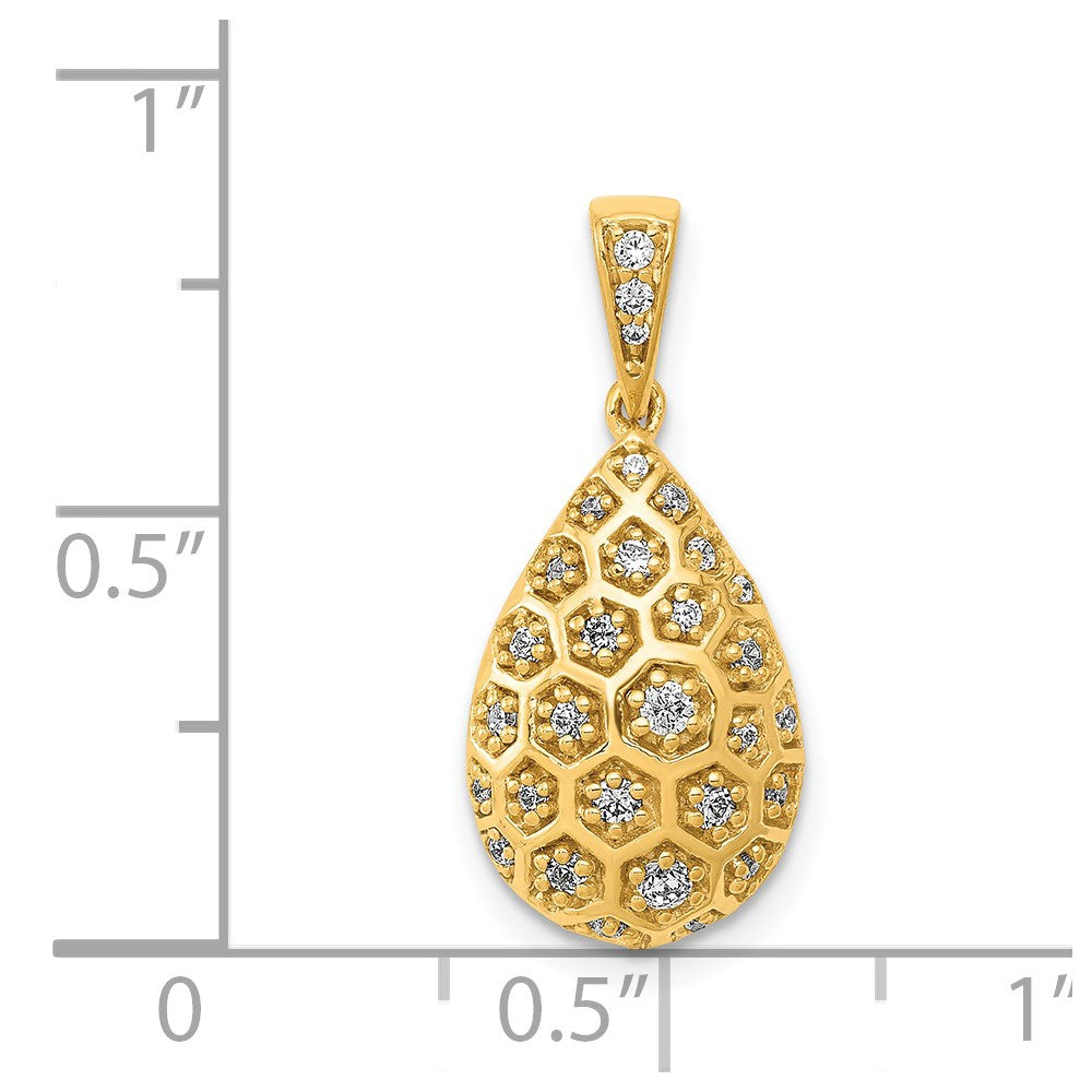 14k 1/5ct. Diamond Teardrop Honeycomb Chain Slide