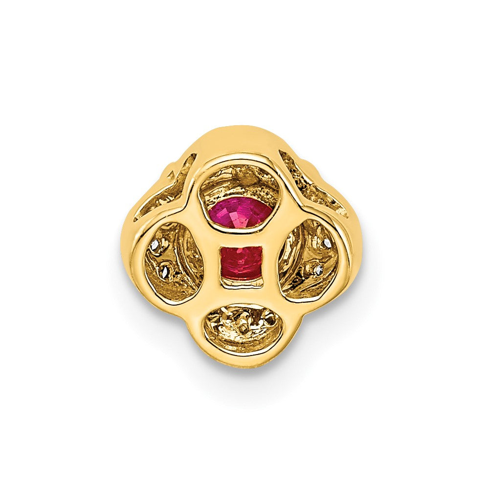 14k Diamond and .33 Ruby Fancy Chain Slide