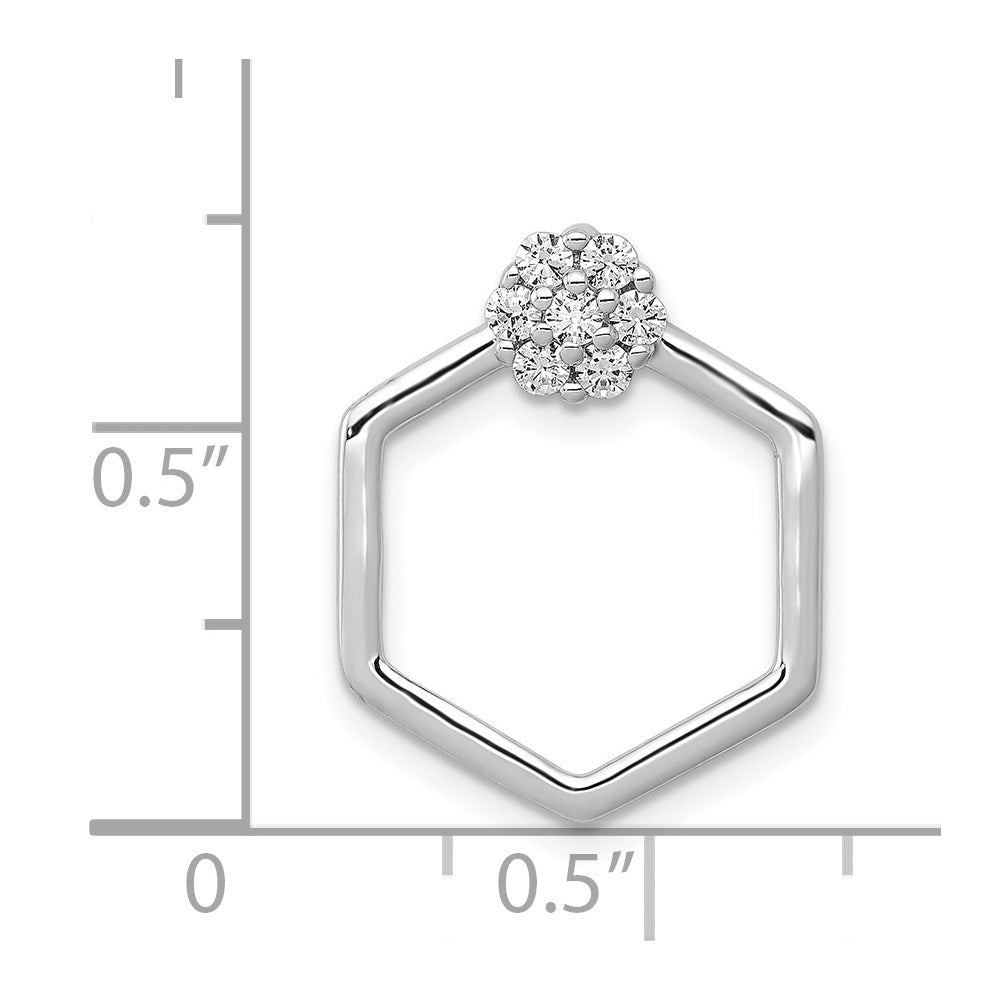 14k White Gold 1/5ct. Diamond Fancy Hexagon Chain Slide