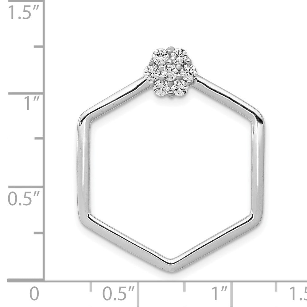 14k White Gold 1/3ct. Diamond Fancy Hexagon Chain Slide