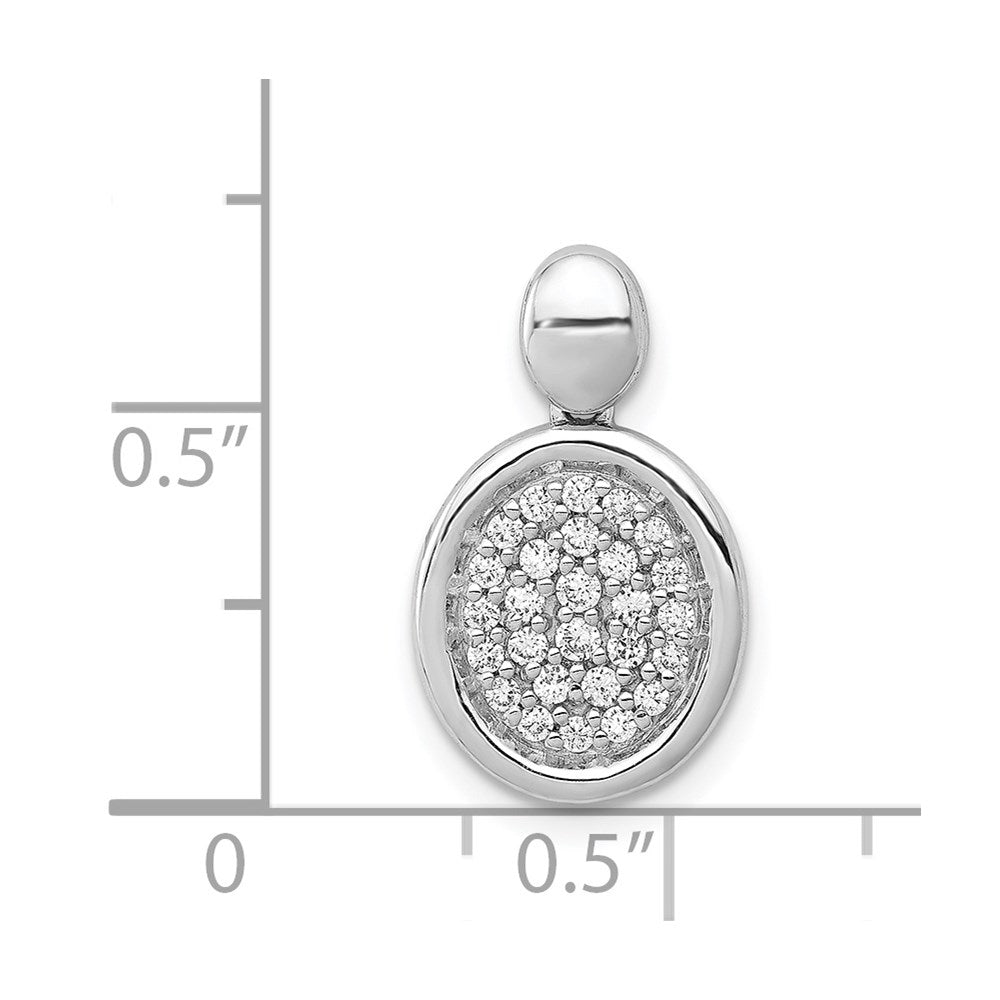 14k White Gold 1/4ct. Diamond Fancy Oval Pendant
