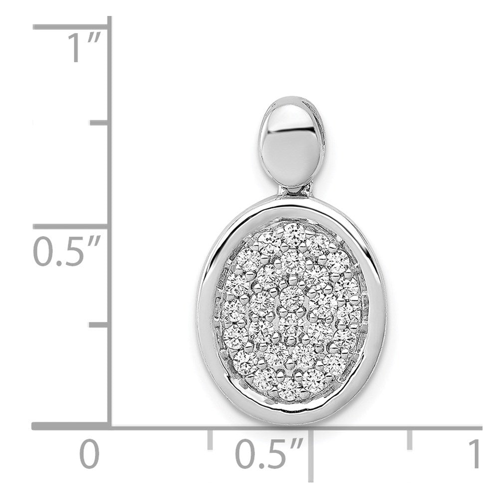 14k White Gold 1/2ct. Diamond Fancy Oval Pendant