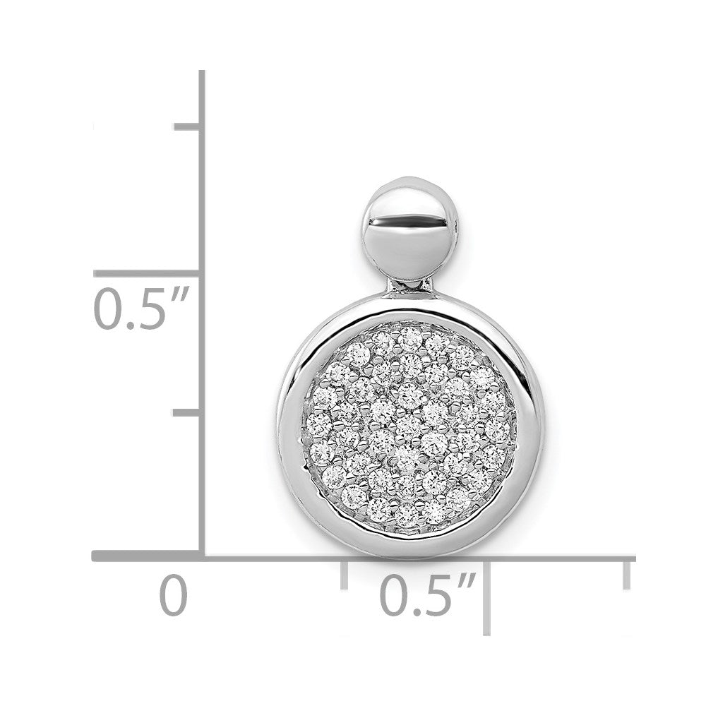 14k White Gold 1/4ct. Diamond Fancy Circle Pendant