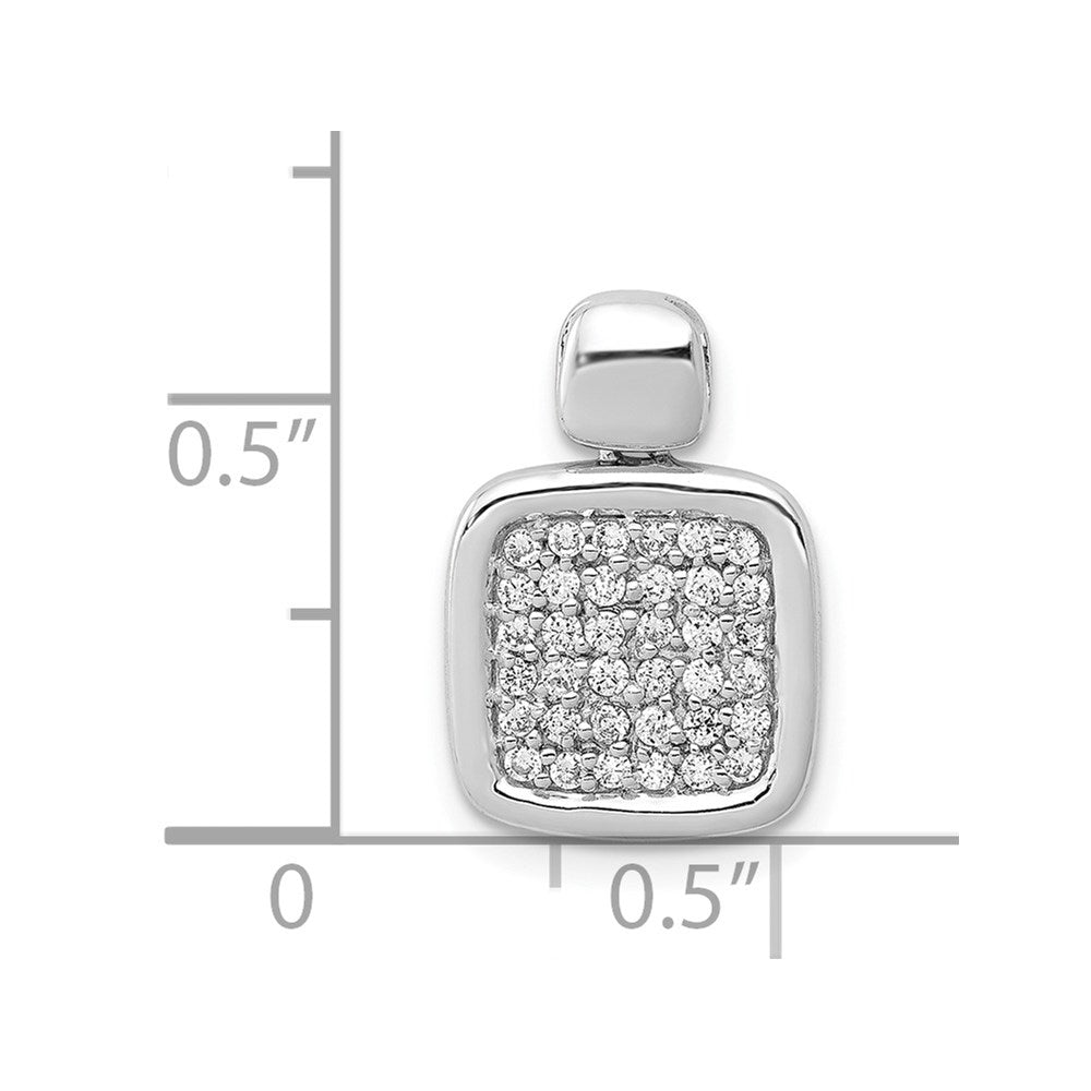 14k White Gold 1/4ct. Diamond Fancy Square Pendant