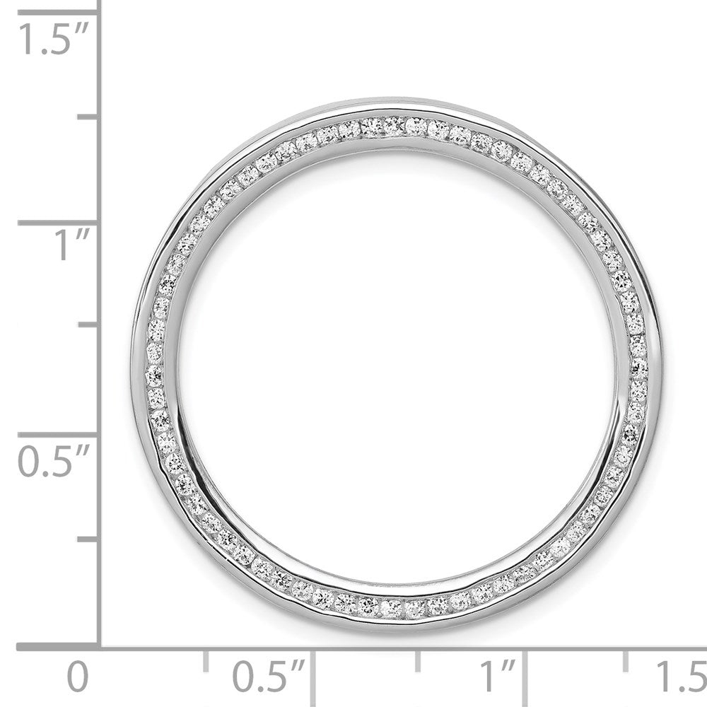 14k White Gold 5/8ct. Diamond Channel Set Large Circle Chain Slide