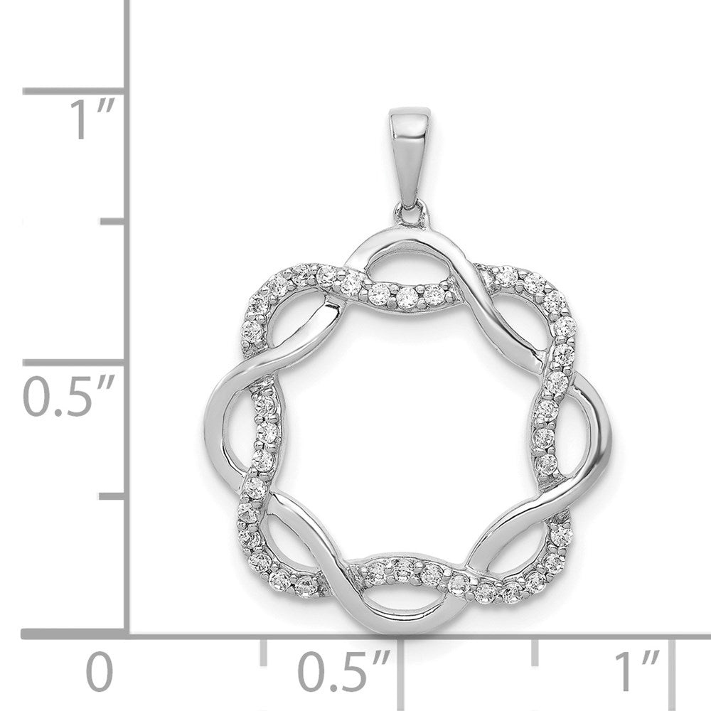 14k White Gold 1/5ct. Diamond Twisted Pendant