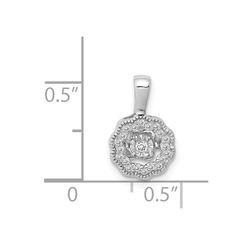 14k White Gold 1/10ct. Vibrant Moving Diamond Pendant