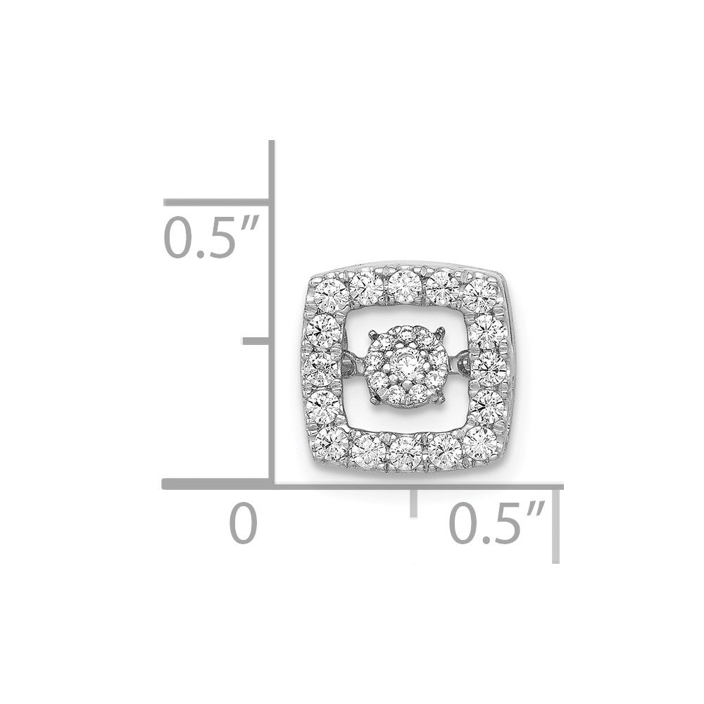 14k White Gold 3/8ct. Vibrant Moving Diamond Square Chain Slide