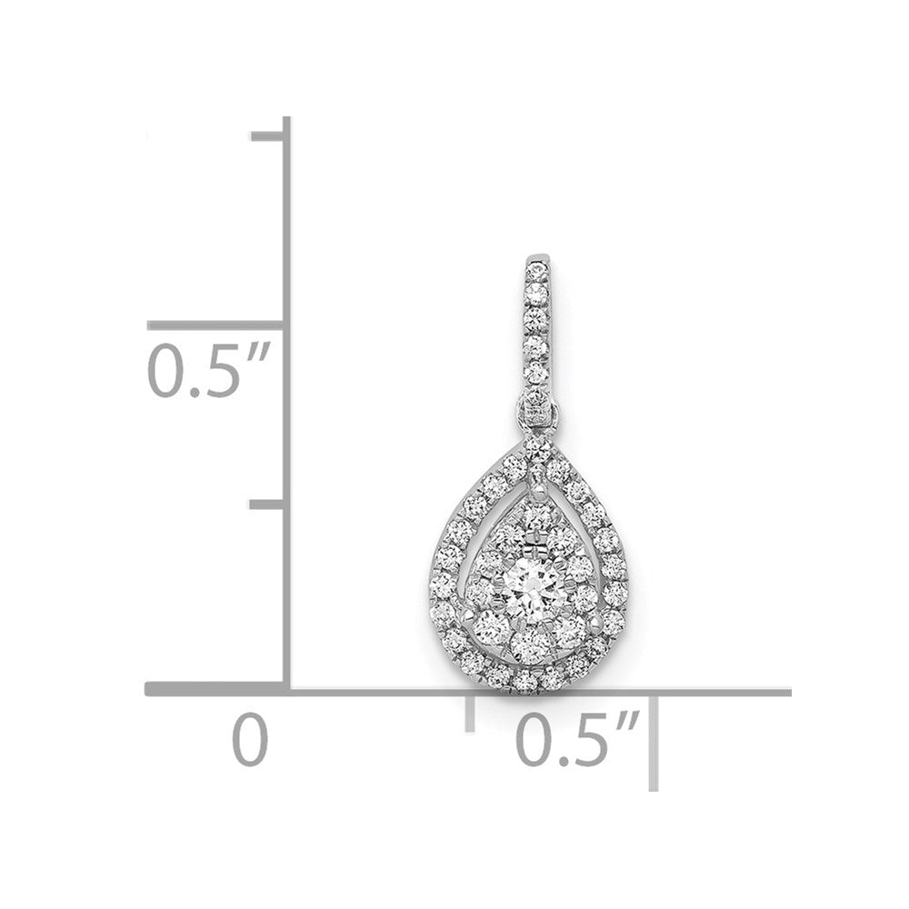 14k White Gold 1/4ct.Diamond Teardrop Pendant