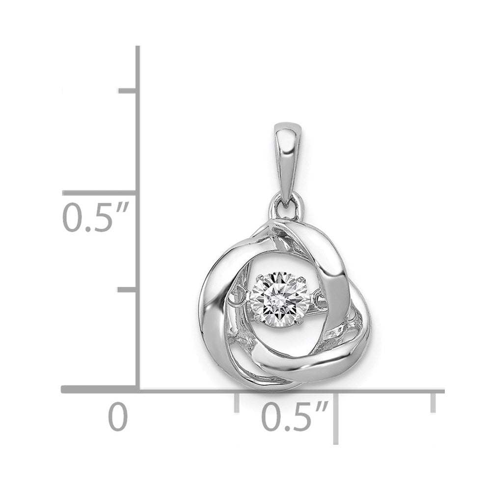14k White Gold 1/4ct. Vibrant Diamond Intertwined Rings Pendant