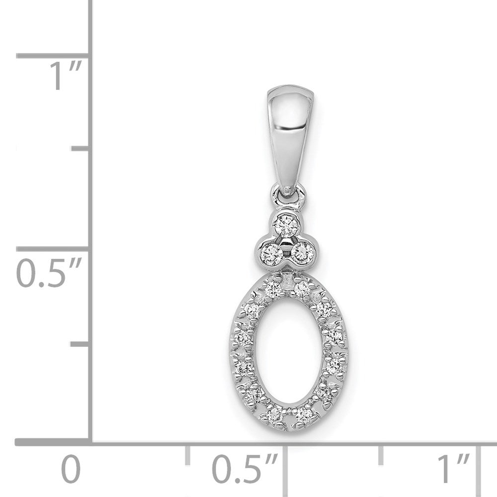 14k White Gold 1/8ct. Vintage Oval Diamond Pendant