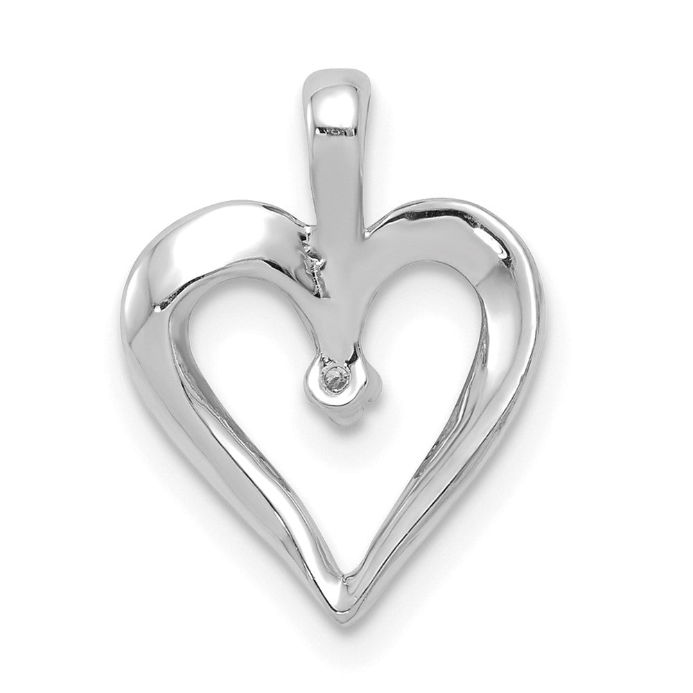 14k White Gold AA .01ct. Diamond Heart