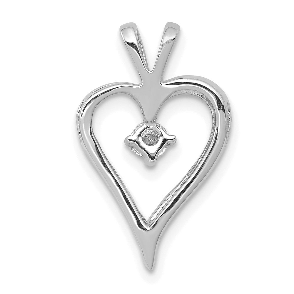 14k White Gold AA 1/10ct. Diamond Heart Pendant