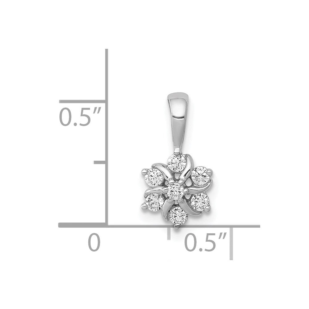 14k White Gold 1/4ct. Diamond Flower Pendant