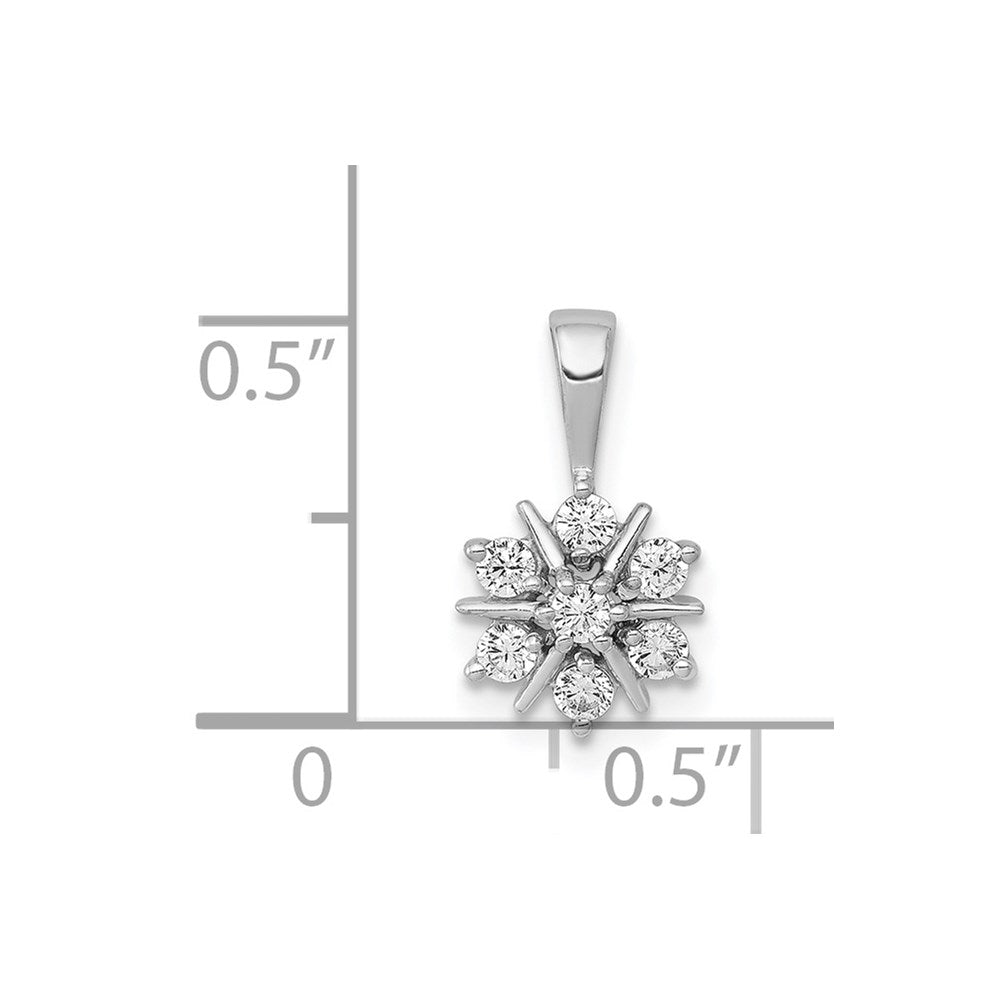 14k White Gold 1/4ct. Diamond Floral Pendant
