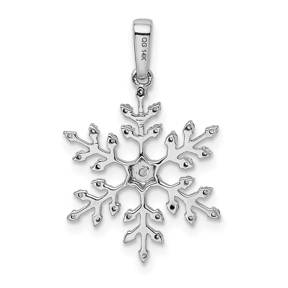 14k White Gold 1/6 carat Lab Grown Diamond VS/SI+ G+ Snowflake Pendant