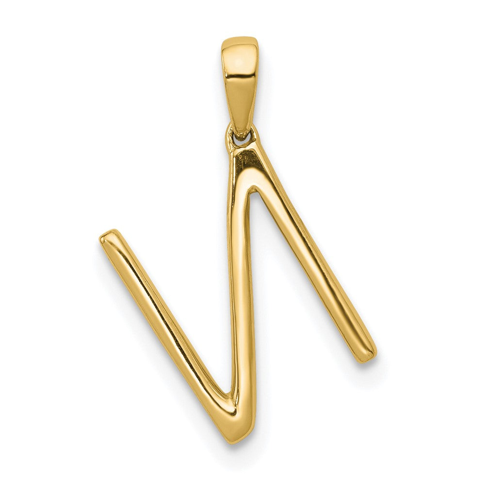 14K Diamond Letter N Initial Pendant