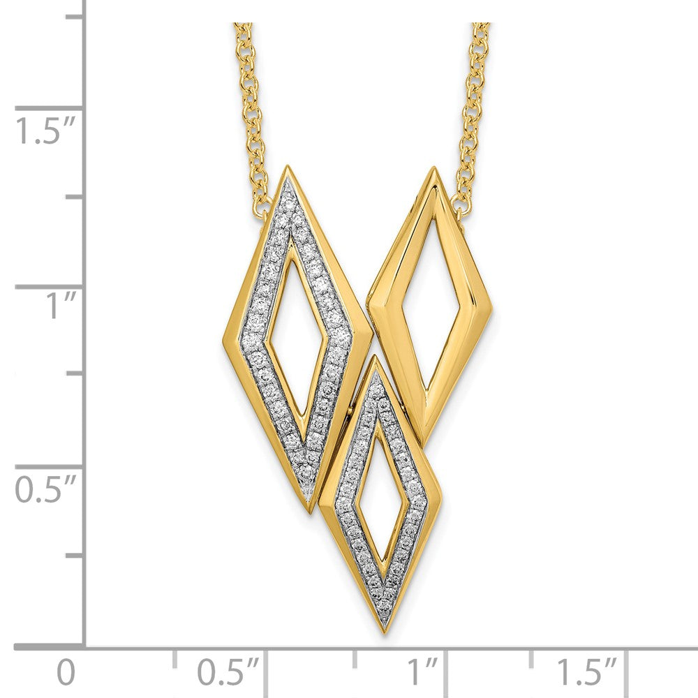 14k Polished Fancy Diamond 18in Necklace