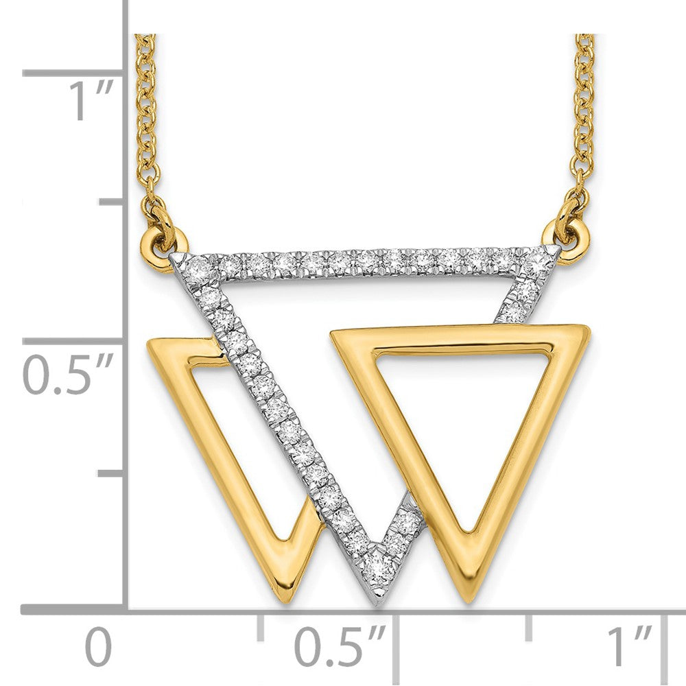 14k Polished Triple Triangle Diamond 18in Necklace