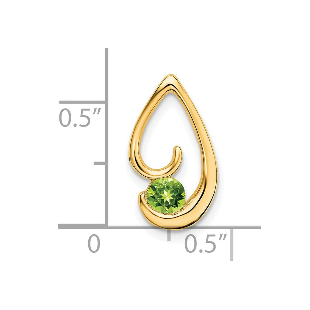 14k Peridot Chain Slide