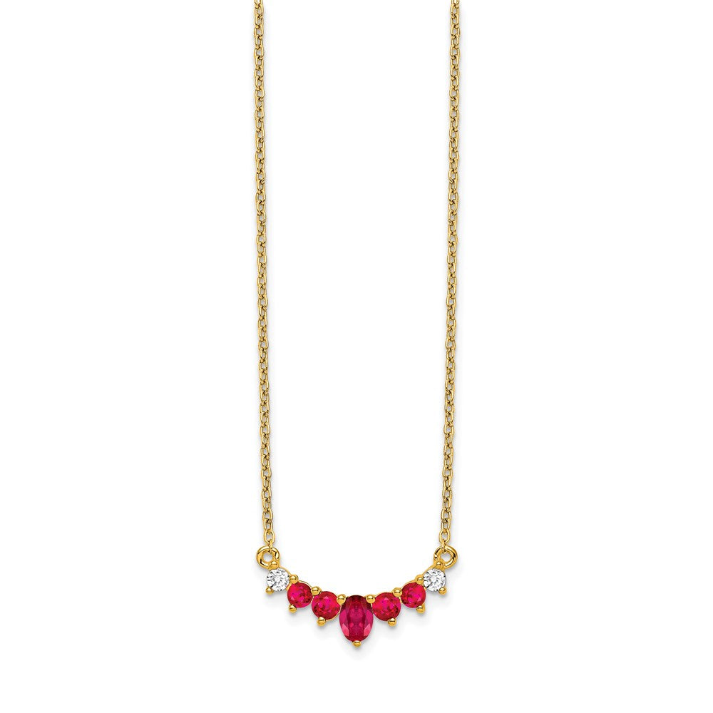 14k Ruby and Diamond 18 inch Necklace
