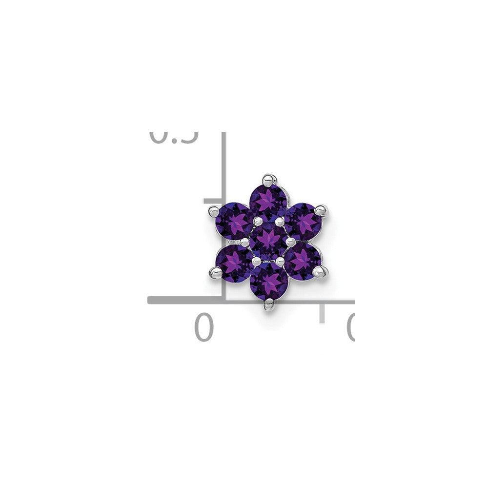14k White Gold Amethyst Floral Chain Slide