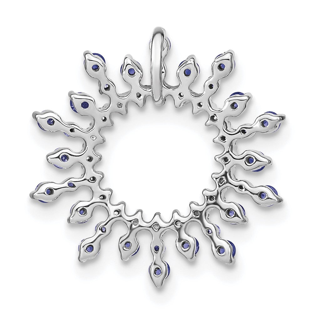 14k White Gold Tanzanite and Diamond Snowflake Chain Slide