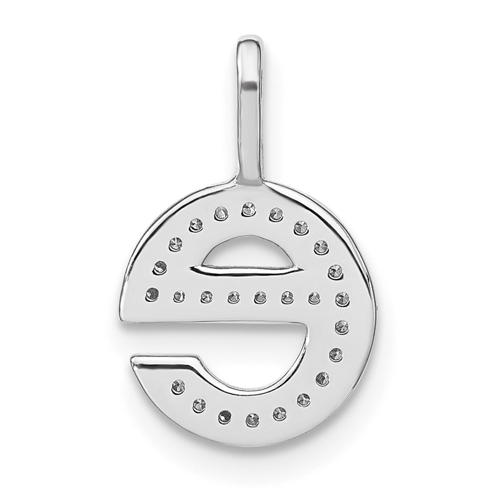 14K White Gold Diamond Lower Case Letter E Initial Pendant